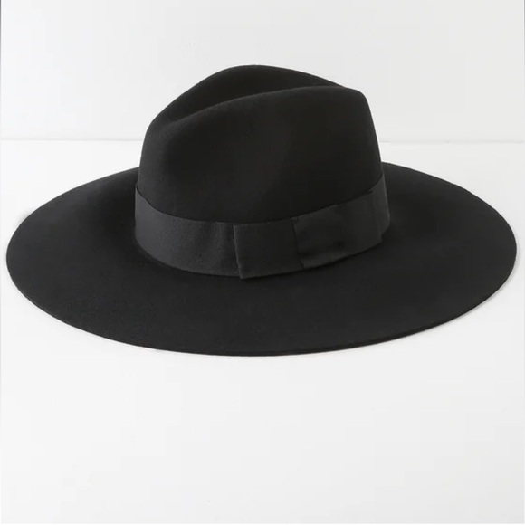 Brixton Piper Black Wool Floppy Brim Hat Size M NWT - Picture 4 of 14